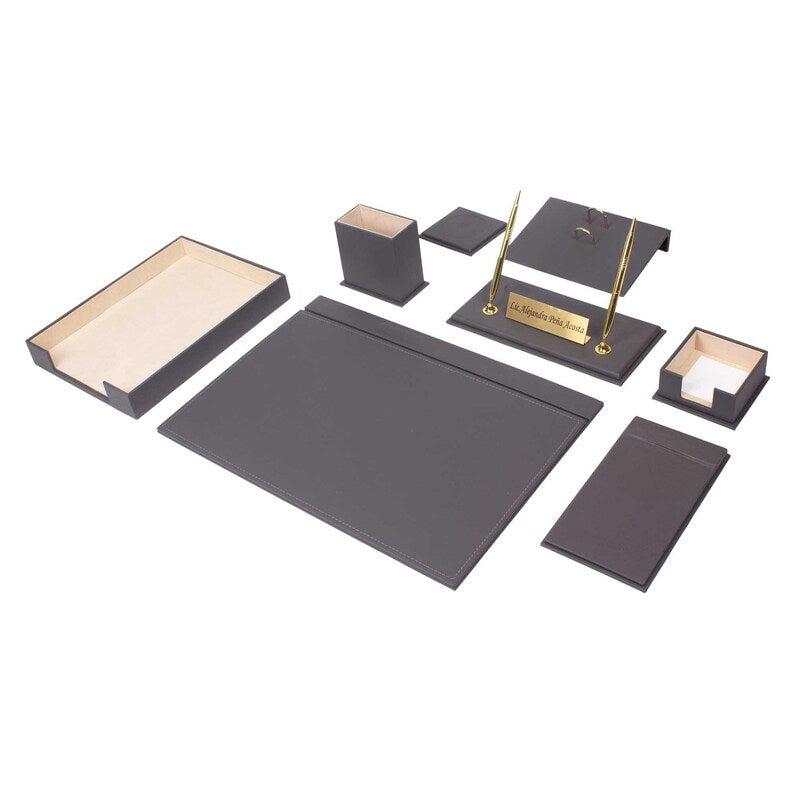 MOOG Leather Desk Set - Single Document Tray- Black - 10 PCS
