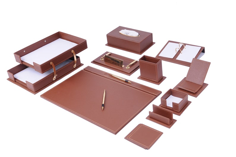 MOOG Luxury Desk Set- 14 Accessories -Black- 14 PCS