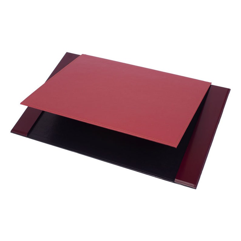 MOOG Leather Desk Pad | Prestige Desk Pad Mahogany Wood Combination | Desk Pad With Cover | Leather