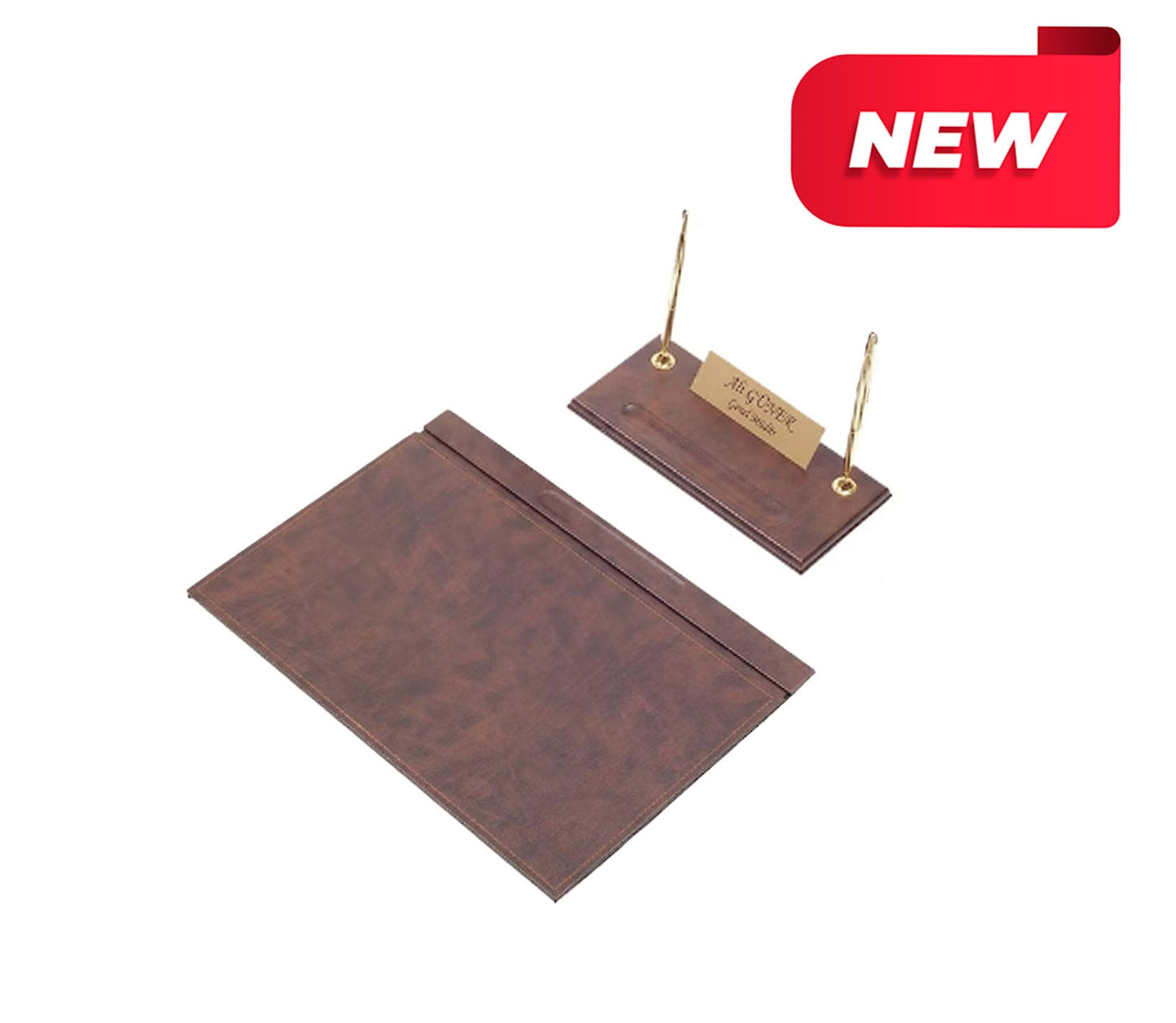 MOOG Leather Desk Set - Blue- 2 PCS