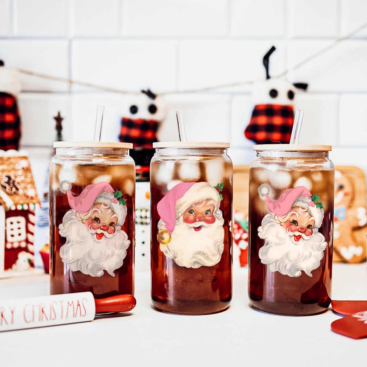 Vintage Pink Santa