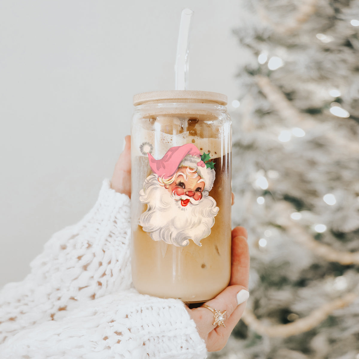 Vintage Pink Santa