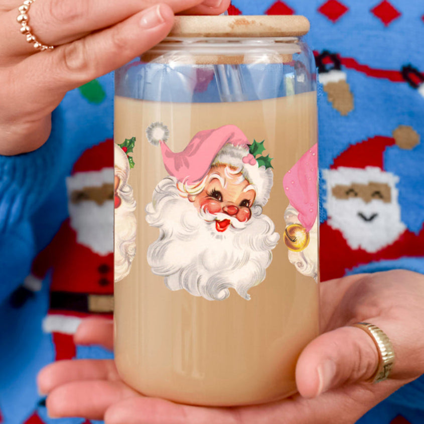 Vintage Pink Santa