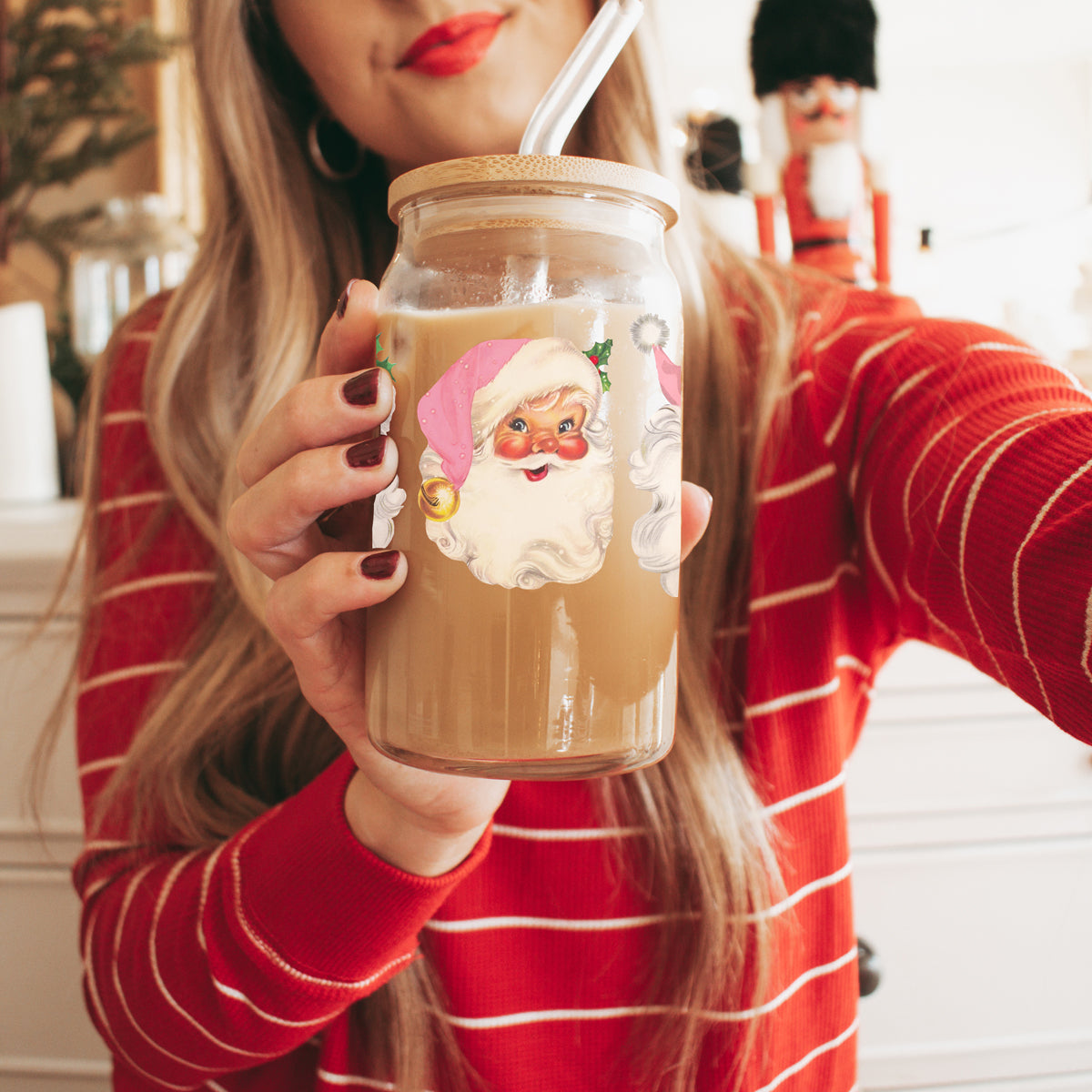 Vintage Pink Santa