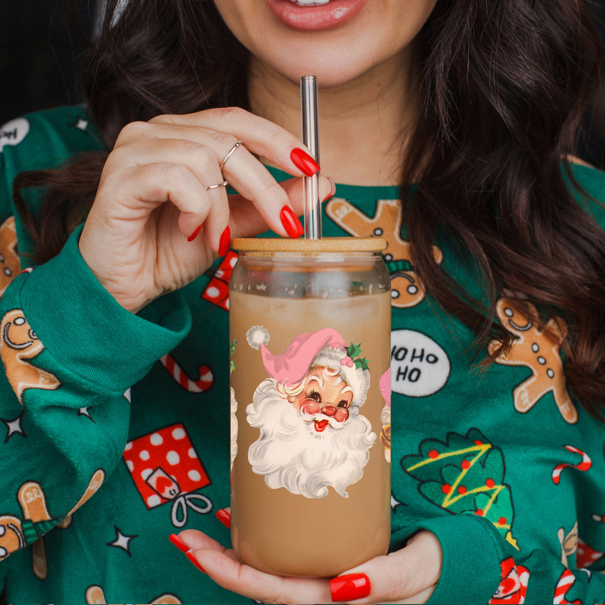 Vintage Pink Santa