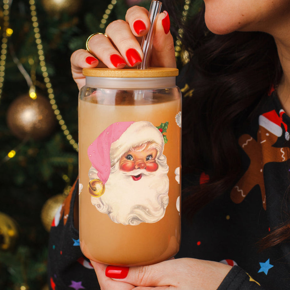 Vintage Pink Santa