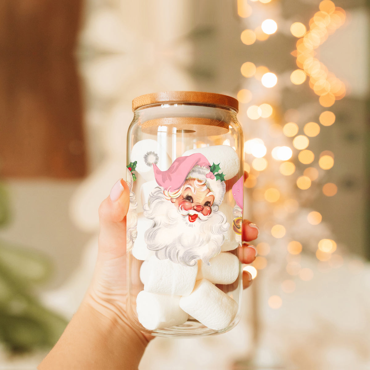 Vintage Pink Santa