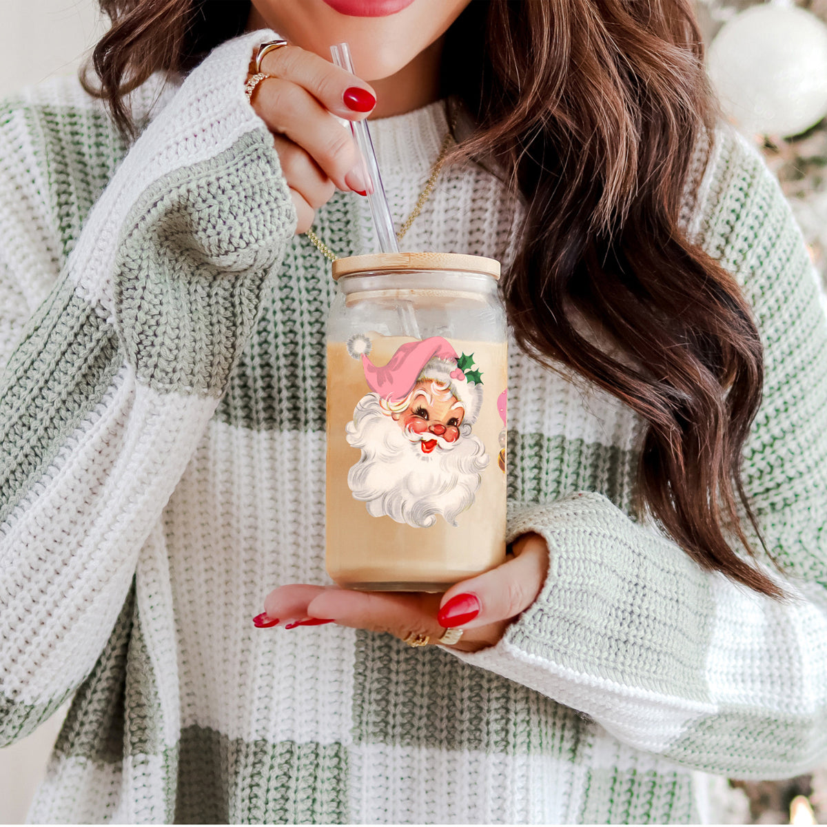 Vintage Pink Santa