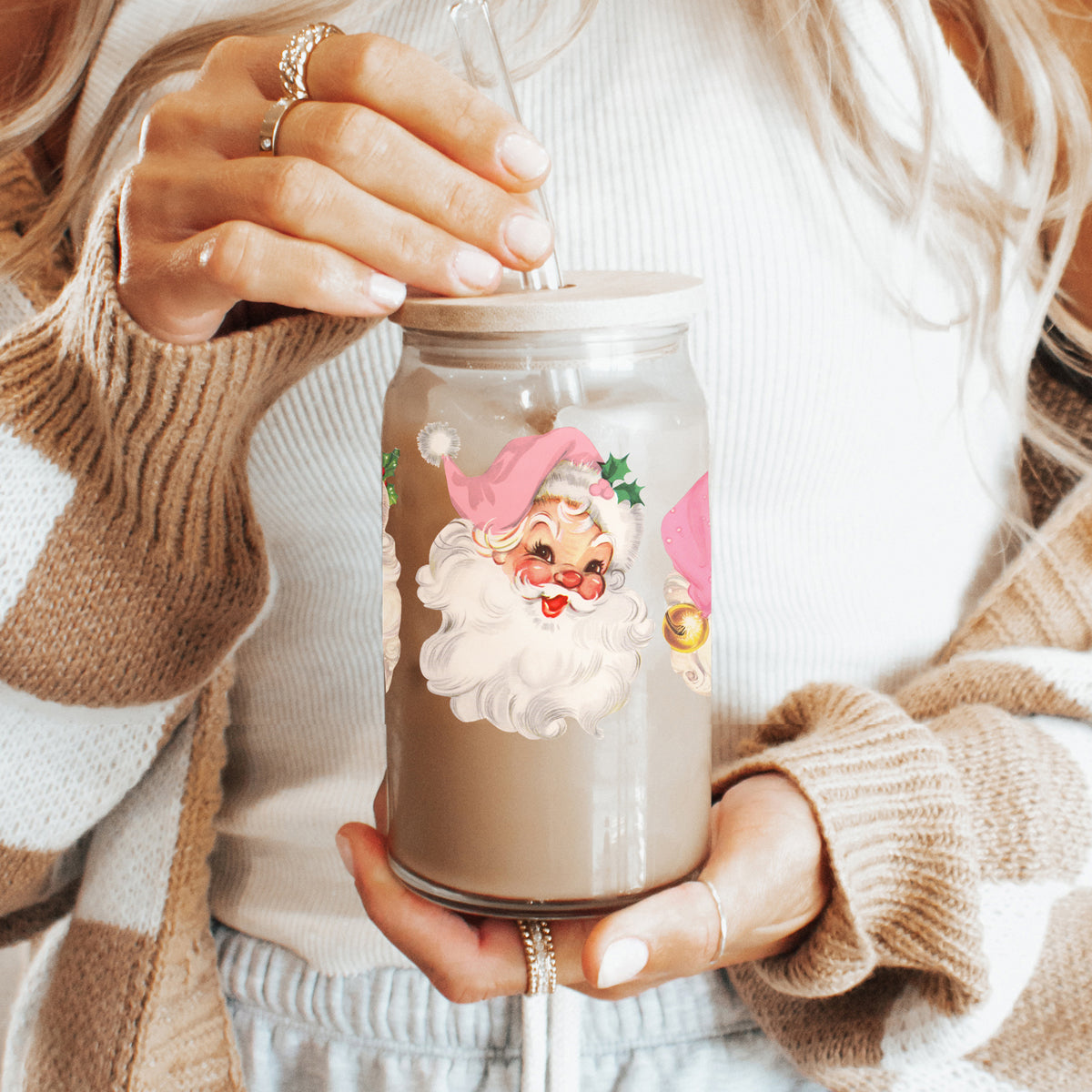 Vintage Pink Santa