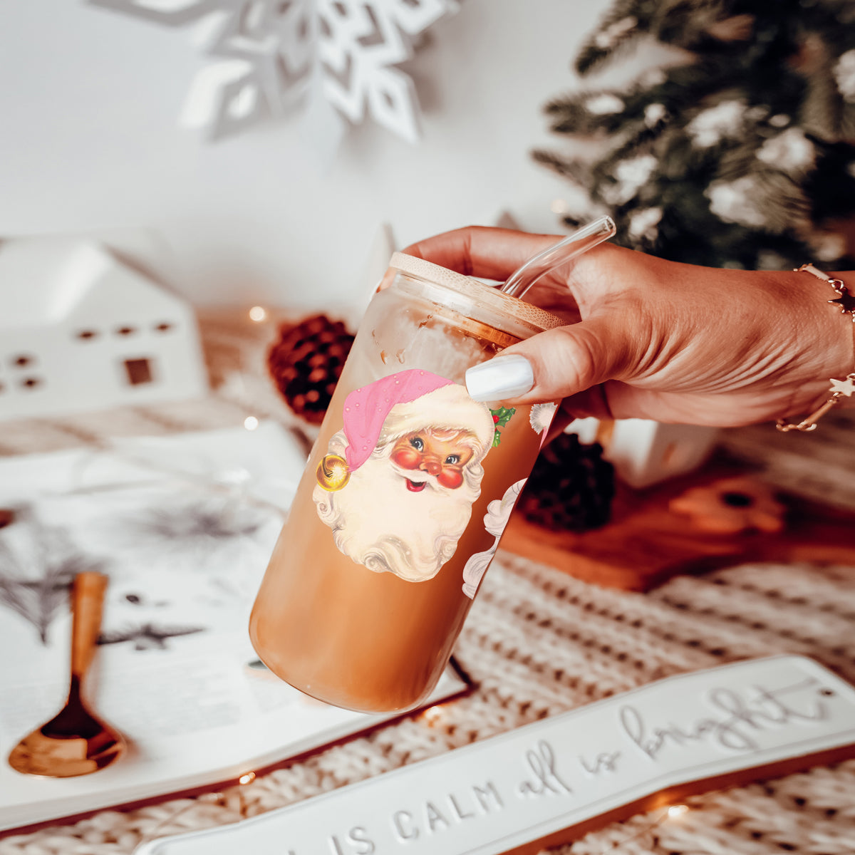 Vintage Pink Santa