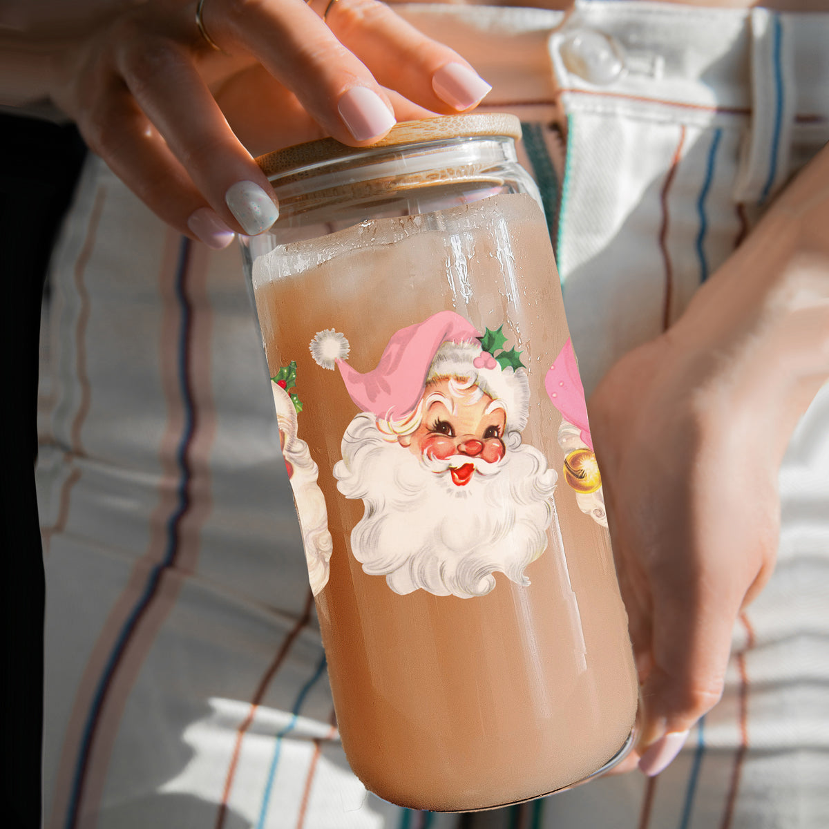 Vintage Pink Santa