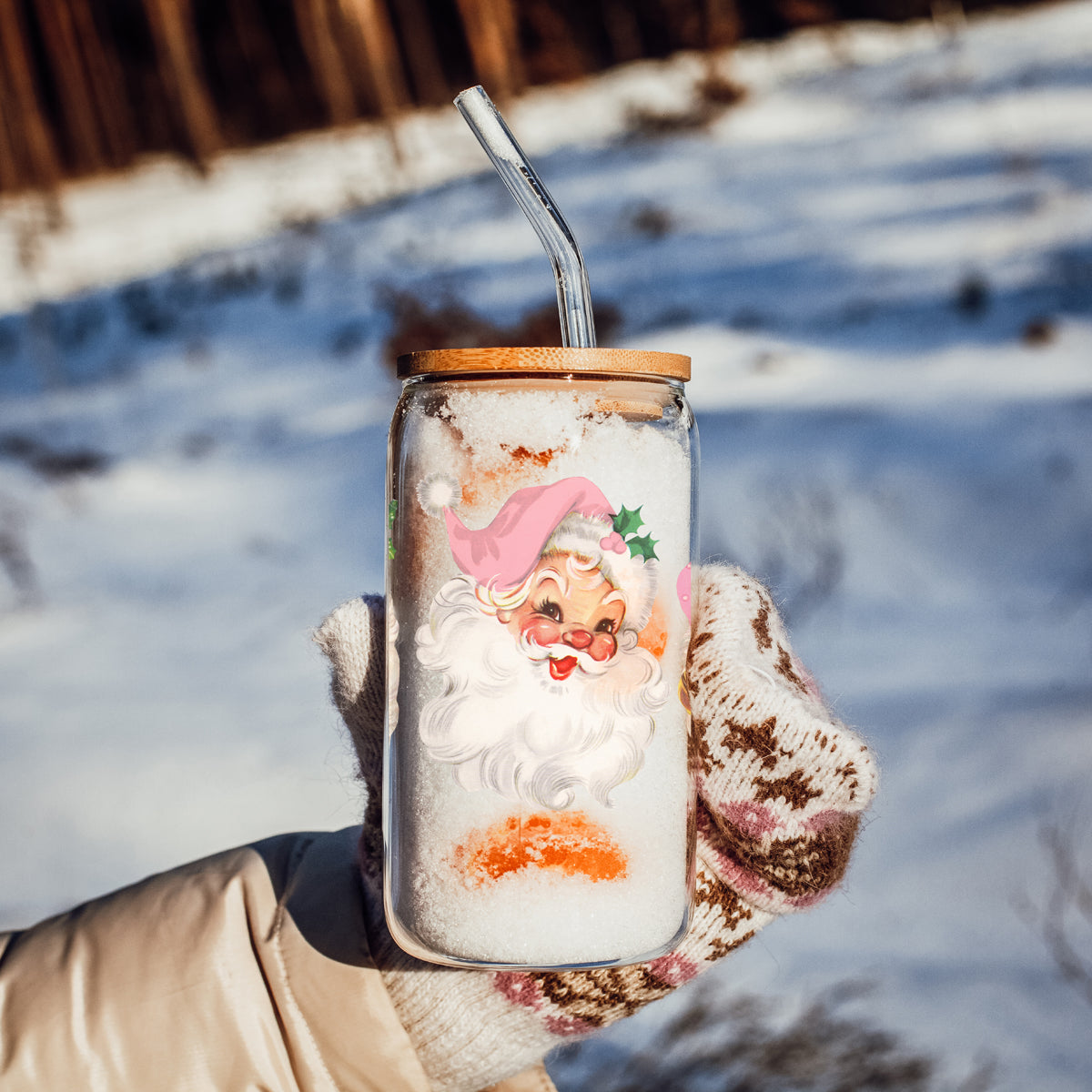 Vintage Pink Santa
