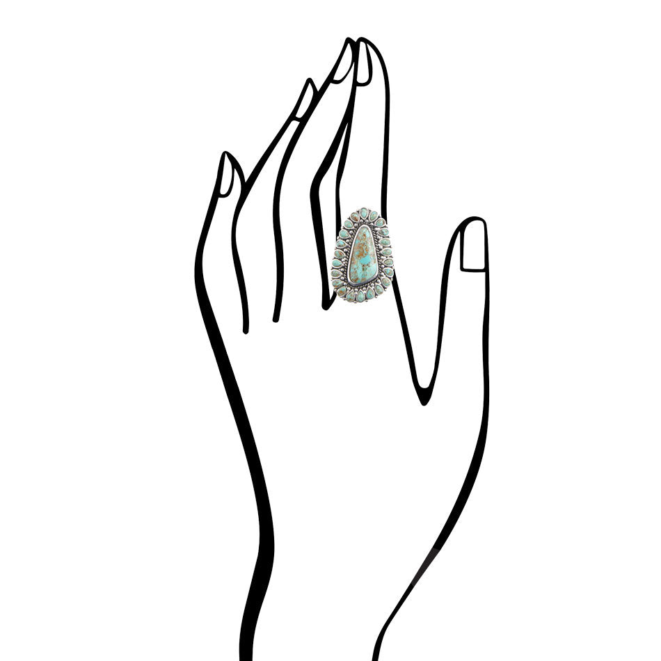 Sedona Blue Turquoise and Sterling Silver Statement Ring