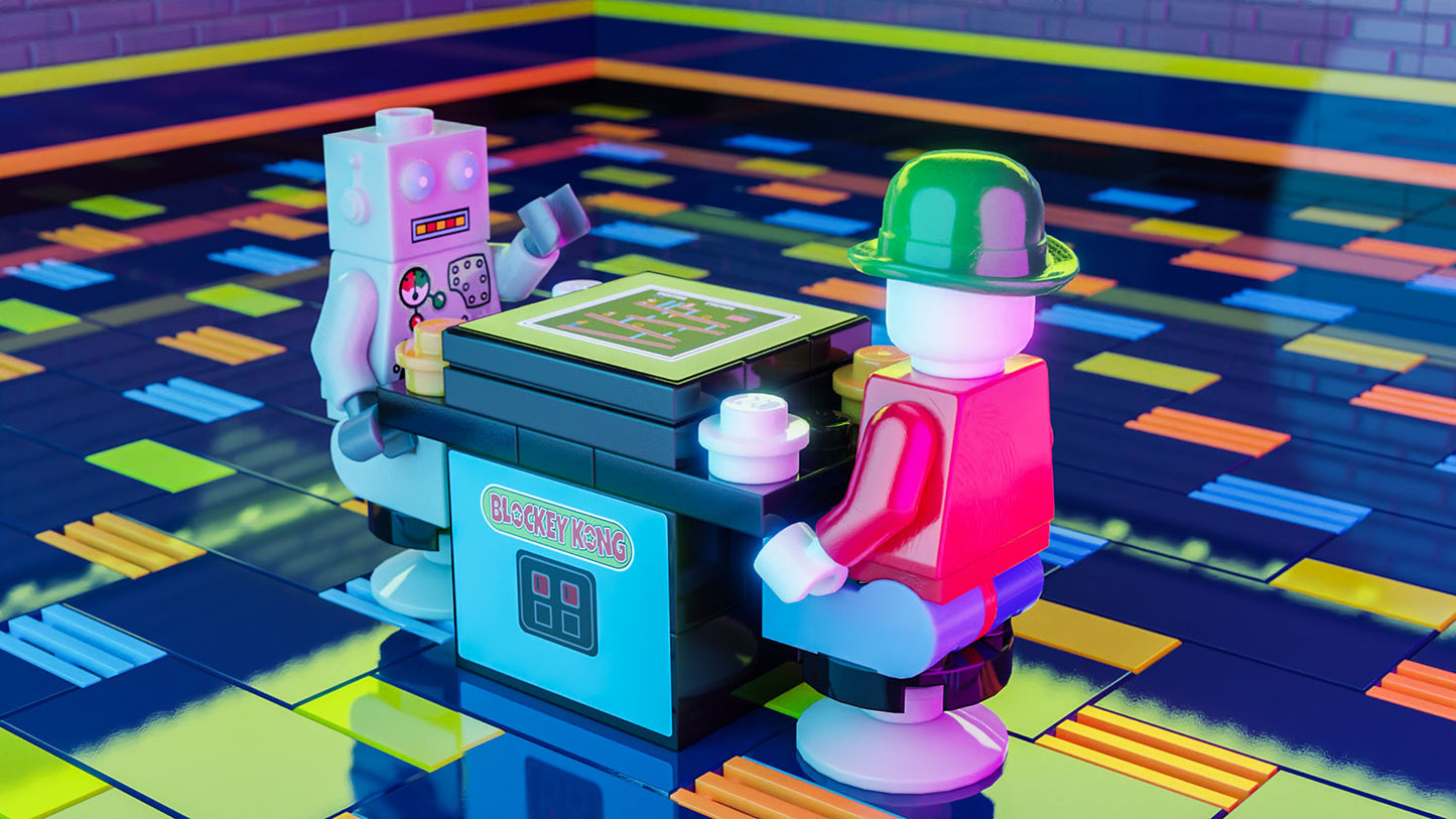 Blockey Kong 2-Player Classic Arcade made using LEGO parts - B3 Customs