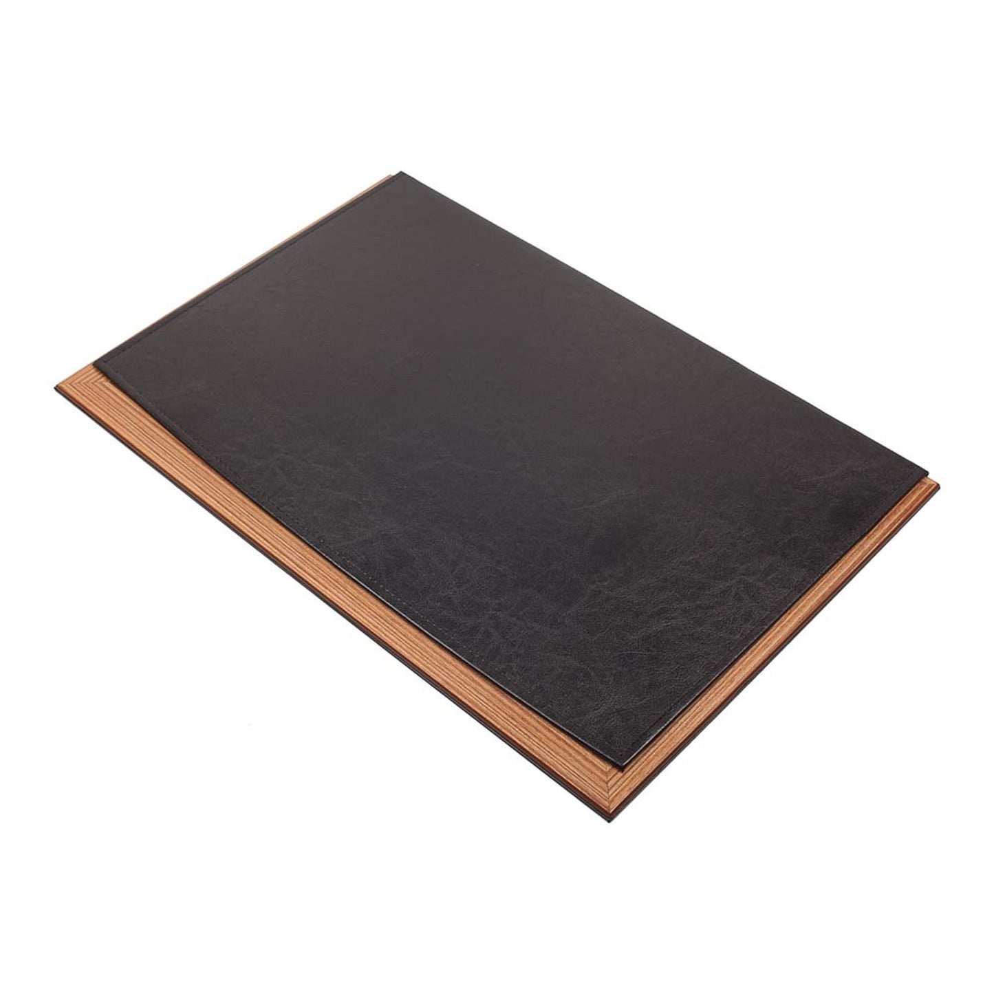 MOOG Star Leather Desk Set -Walnut Wood Combination - Black -11 PCS