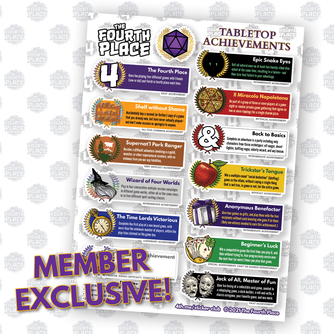 Tabletop Achievements Stickers