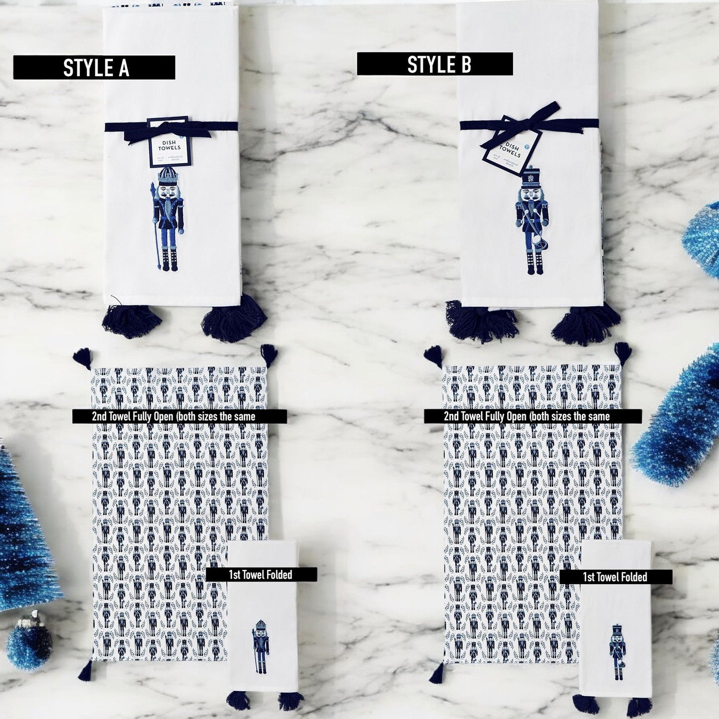 Nutcracker Tea Towel Blue